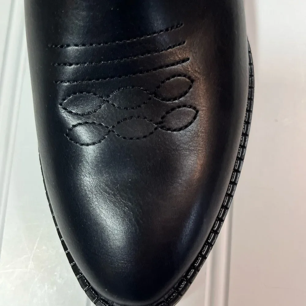 Wonder Nation Kids Black Boots with White Stars Size 5 NWT